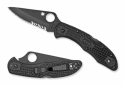 Spyderco Delica 4 Black FRN Black Combination Edge (C11PSBBK)