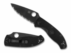 Spyderco Tenacious Black FRN Black Blade Serrated (C122SBBK)
