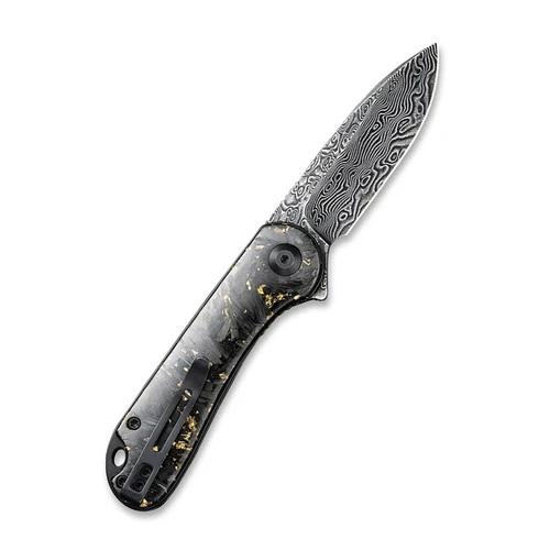 CIVIVI Elementum Shredded Carbon Fiber With Gold And Damascus Clad Blade (C907C-DS1) 4 CIVIVI Elementum Shredded Carbon Fiber With Gold And Damascus Clad Blade (C907C-DS1) - Image 2