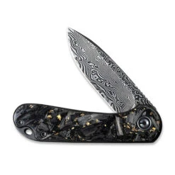 CIVIVI Elementum Shredded Carbon Fiber With Gold And Damascus Clad Blade (C907C-DS1) 11 CIVIVI Elementum Shredded Carbon Fiber With Gold And Damascus Clad Blade (C907C-DS1) -Knife Specialty Store C907C DS1 CIVIVI Elementum Carbon Fiber Gold WE210230 3 43100.1628202220