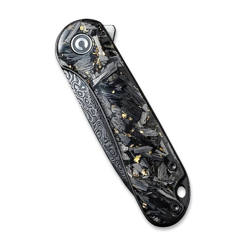 CIVIVI Elementum Shredded Carbon Fiber With Gold And Damascus Clad Blade (C907C-DS1) 6 CIVIVI Elementum Shredded Carbon Fiber With Gold And Damascus Clad Blade (C907C-DS1) - Image 4
