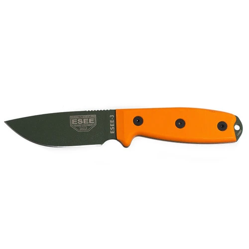 ESEE-3P OD Green Plain Edge Micarta With Modified Pommel & Black Sheath (ESEE-3PM-OD)