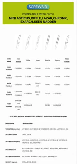 WE Knife Co/CIVIVI/SENCUT Plain Titanium Clip Silver (T001C) -Knife Specialty Store WE Civivi Sencut Screws 2 90175.1672261287