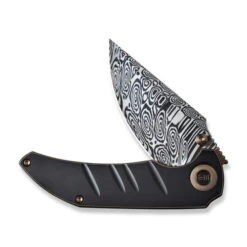 WE Knife Co Riff-Raff Bronze Black Titanium Damasteel (WE22020B-DS1) -Knife Specialty Store WE22020B DS1 WE Riff Raff Black Bronze Ti WE230030 3 53781.1682539629
